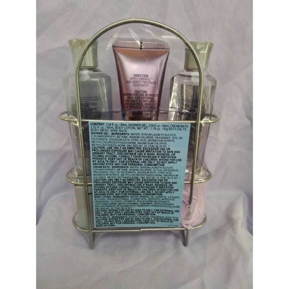 Secret Garden Floral Breeze 6pc Bath Set With Shower Gel Body Lotion & Bath Pouf - Picture 2 of 2